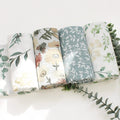 Muslin Swaddle Blanket, Botanical Leaf Print