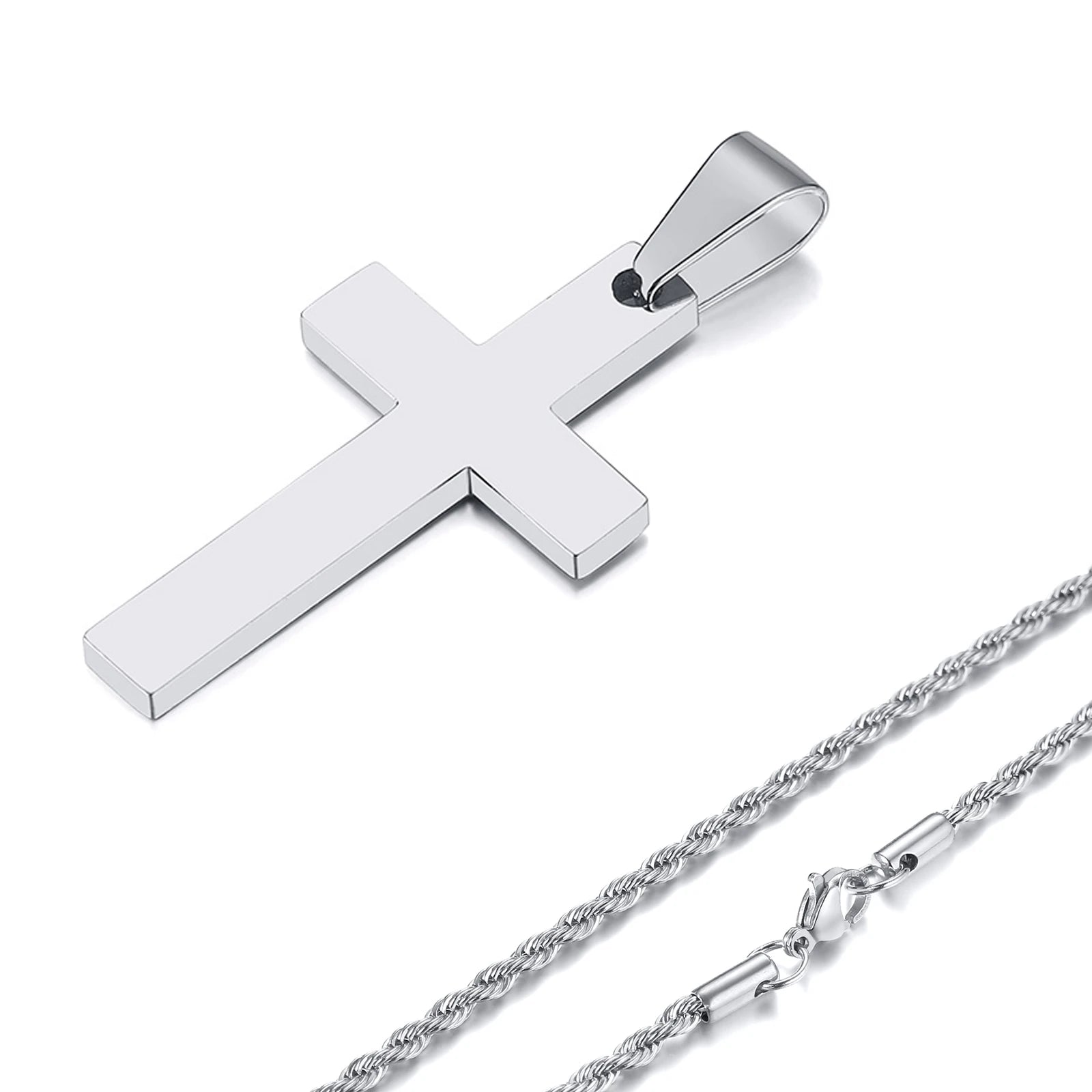 Waterproof Cross Pendant with Rope Chain