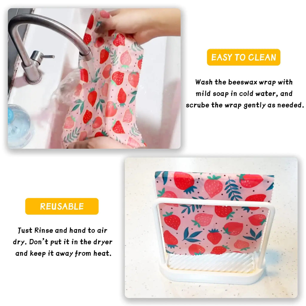 Beeswax Food Wraps, Set of 3 (S/M/L)
