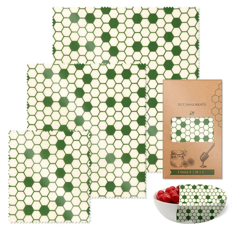 Beeswax Food Wraps, Set of 3 (S/M/L)