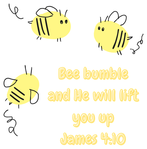 Bumble bee dishcloth design with James 4:10, Bee bumble and He will lift you up